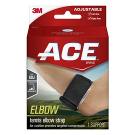 ACE Brand Tennis Elbow Support, Adjustable, Black, 1/Pack