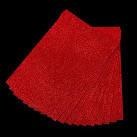 10PCS Glitter Foam Sheets Red,A4 EVA Foam Sheets,Craft Foam Sheets,Glitter Crafts Cardstock Paper,A4 Sliver Sparkly Foam Sheets for DIY