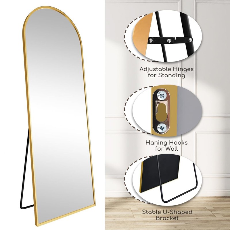 Prywot Arched Floor Mirror, 57 "x 20" Full Length Mirror