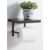SANEI W2107-D Iron Paper Holder with Shelf and Screws, Black