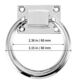 SHEUTSAN 6 Pack 80mm Drop Rings Pulls Handle, Modern Round Back Pulls Door Knocker with Screws for Chairs, Ottomans, Cabinets, Doors, Silver