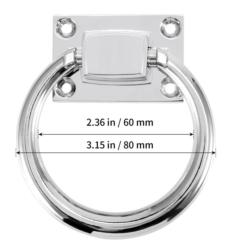 SHEUTSAN 6 Pack 80mm Drop Rings Pulls Handle, Modern Round
