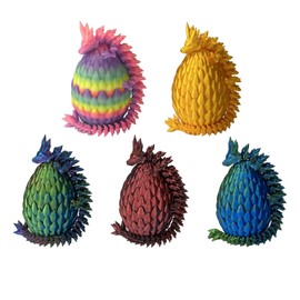 EXQDYNM 5PCS 3D Printed Mini Dragon Egg with Dragon Inside Fidget Toy,Mythical Prefilled Easter Eggs with Glow in The Dark
