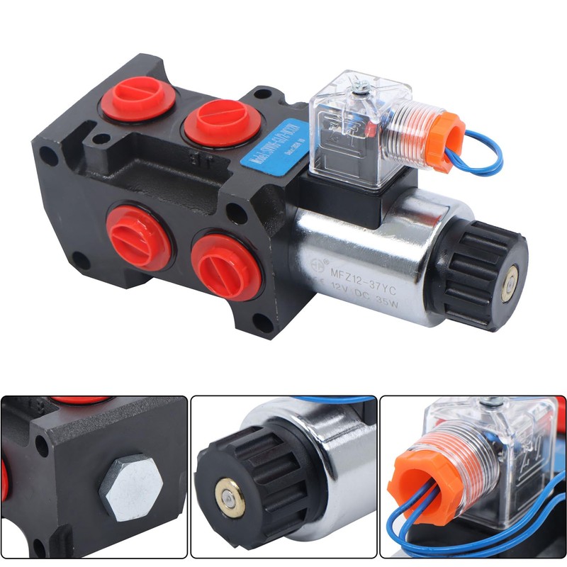 waltyotur 6 Port 12V DC 13GPM Hydraulic Adjustable Variable Flow