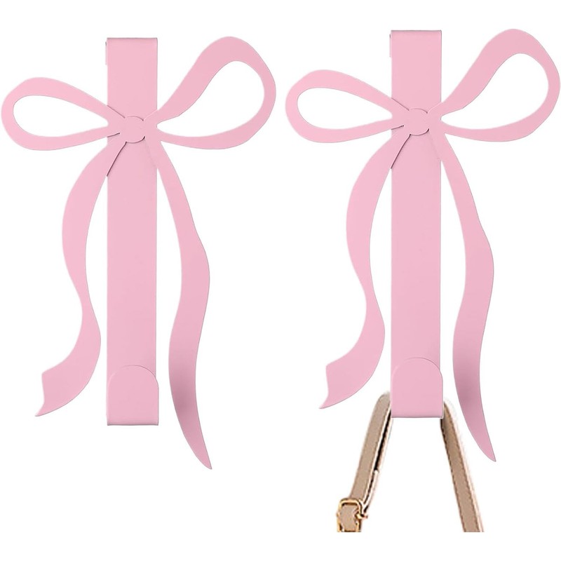 Over The Door Hooks -Cute Bow Shape Metal Hanger Towel