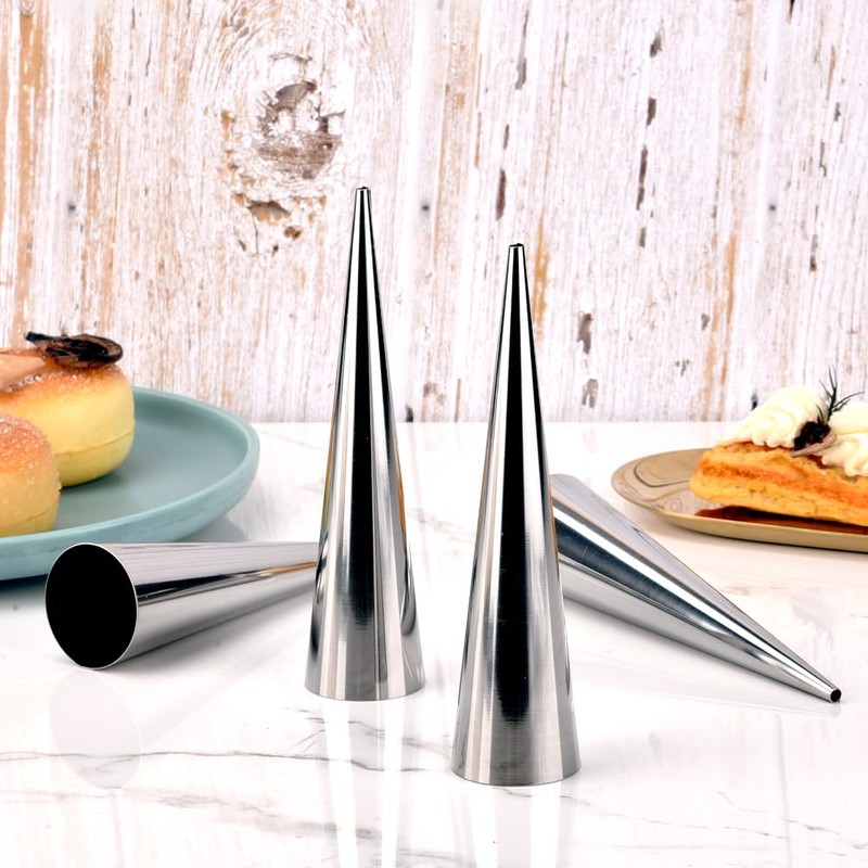 Guowall Cream Horn Mold, Stainless Steel Ice Cream Cone Mold