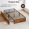 GAZHOME Twin Bed Frame with 2 XL Storage Drawers, Metal