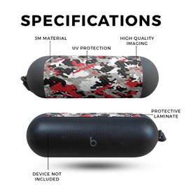 Carbon Fiber Speaker Skin Compatible with Beats Pill (2024) - Red Camo - Premium 3M Vinyl Protective Wrap Decal Cover - Easy to Apply | Crafted in The USA by MightySkins