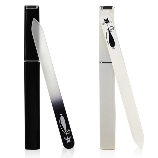 IOPJLK Nail File, Pack of 2 Reusable Glass Nail File,