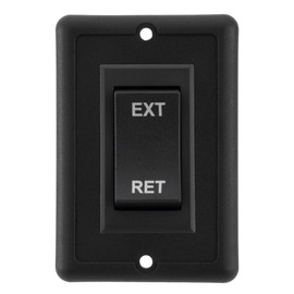RecPro RV DPDT Reverse Pole Momentary Switch | 30A 12V | On/Off/On Labeled Ext. Ret. | for Motorized Jacks, Awnings (Switch with Cover)