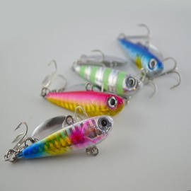 Spin Tail Jigs, 1.1 oz (30 g), Set of 4 Metal Jigs, Sea Bass, Flounder, Magota, Blue