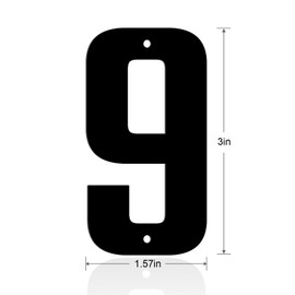 Ya_chtttwo Aluminum Numbers and Letters - Black Metal Door Numbers - Outdoor Metal Address Plate (3" 9)