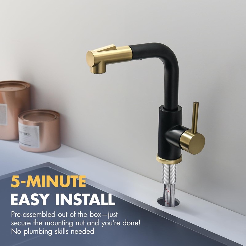 GIMILI Modern Bar Sink Faucet for Kitchen Sink Single Handle
