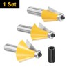 sourcing map 3pcs Chamfer Router Bit Set 1/4" Shank 15,