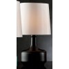 HomeRoots 17" Black Metal Bedside Table Lamp With White Shade