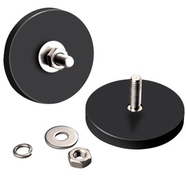 Strong Magnetic Light Bar Mounts, 2 Pack Heavy Duty Magnetic LED Light Bar Mounting Base, Rustproof Rubber Coated Magnet Bases for Light Bar LED Pods Off Road Driving Lights