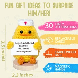 Nurse Gifts for Women Emotional Support Nuggets Crochet Plush Inspirational Positive Crochet Duck Animals Mental Health Gifts for Nurses School Nurse Practitioner Lpn Nurse Educator Stuffers