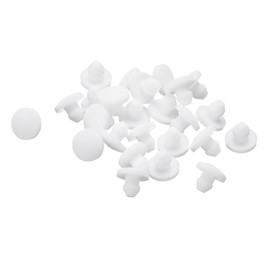 uxcell 25Pcs Silicone Plugs, Rubber Round Snap in Locking Hole Plugs for 3.5mm Hole, Hole Stoppers Waterproof Hole Plug for Metal Tube, Furniture End Caps Inserts, White