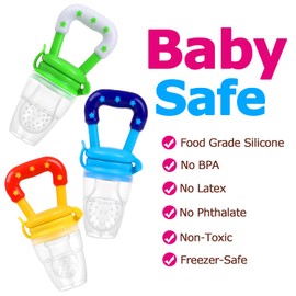 Baby Fruit Feeder JUYOO Weaning Dummies Set Include 3 Pcs Food Feeder Pacifiers with Pacifier Clips Teething Dummy for Babies Infant Toddlers