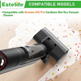 Estelife (7PCS) H12 Pro Replacement Brush Rollers and HEPA Filter Kits Compatible with Dreame H12 Pro, H12 Dual Cordless Wet and Dry Vacuum Cleaner, Includes 2 Brush Rollers & 4 Filters