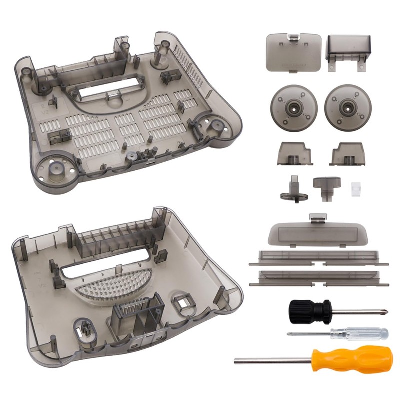 BITFUNX N64 Replacement Shell, Transparent Case Protective Housing for N64