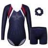 BAOHULU Gymnastics Leotards for Girls Long Sleeve Sparkly Cute Pattern