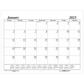 2025 House of Doolittle Economy 17-inch x 22-inch Monthly Desk Pad Calendar Refill, White/Black (126-25)