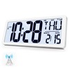 GEELION Atomic Clock with Backlight 15" Digital Wall Clock Battery