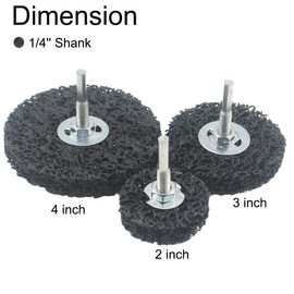 JUNLIXN 3 Pcs Paint Stripper, 1/4'' Shank Quick Change 60 Grit Silicone Carbide Sanding Wheels with for Drill Rotary Tolls (Black)
