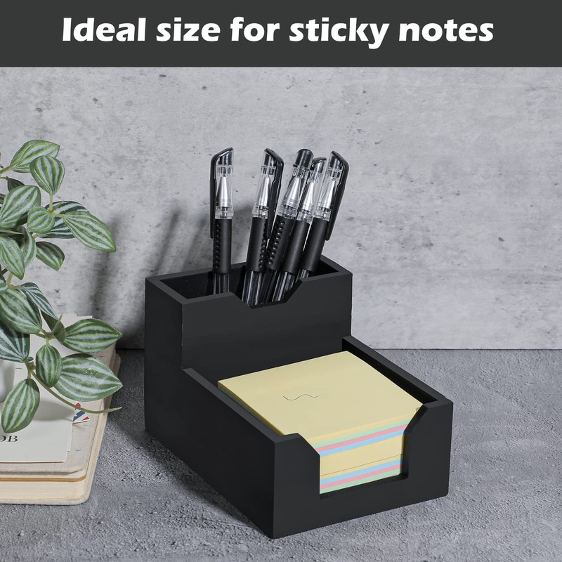 Kamehame Black Sticky Note Holder, Silicone Memo Holder with Pen