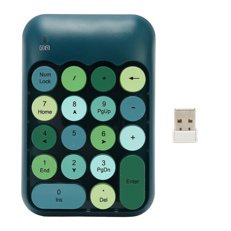 2.4GHz Wireless Numeric Keypad 18 Keys Retro Color Round Keycaps