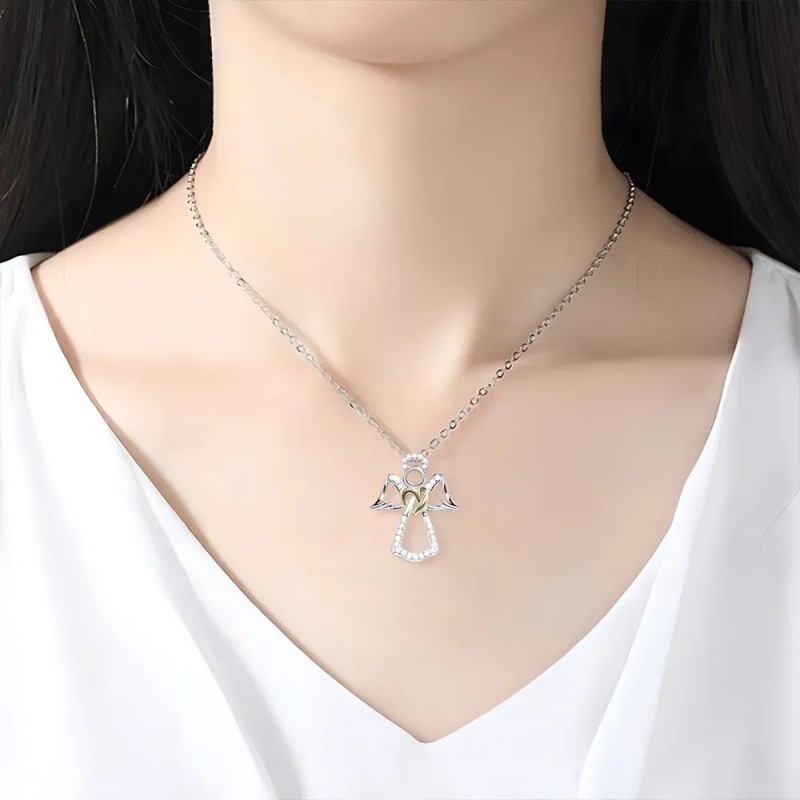 Collar Dije Angel De Guarda Alas Angelito Protección Amor Mujer