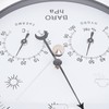 Generic Round Weather Station, Aluminum Alloy Wall Mount Barometer Thermometer