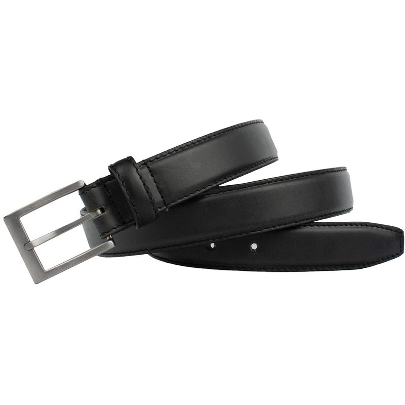 Silver Square Titanium Black Belt - 44"
