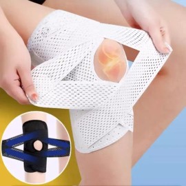 China OEM 이중 V스트랩 무릎 보호대/헬스무릎보호대/무릎아대/등산용무릎보호대/스포츠용 [화이트M1개] Double V Strap Knee Support / Health Knee Protector / Knee Sleeve / Hiking Knee Protector / Sports Use [White M 1 Piece]