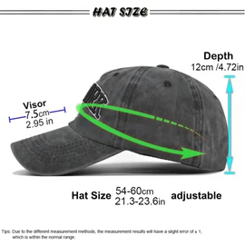 Baseball Hat New-York Distressed-Adjustable-Strapback - Washed Twill Dad Hat Unisex Black