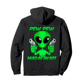 Funny Alien with Guns Pullover Hoodie