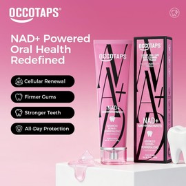 NAD+ Advanced Repair Remineralizing Toothpaste, Nano Hydroxyapatite, Enamel Repair, Sensitive Teeth, Whitening, Antiplaque, Fluoride Free, SLS Free, Peach Flavor, 1 Pack