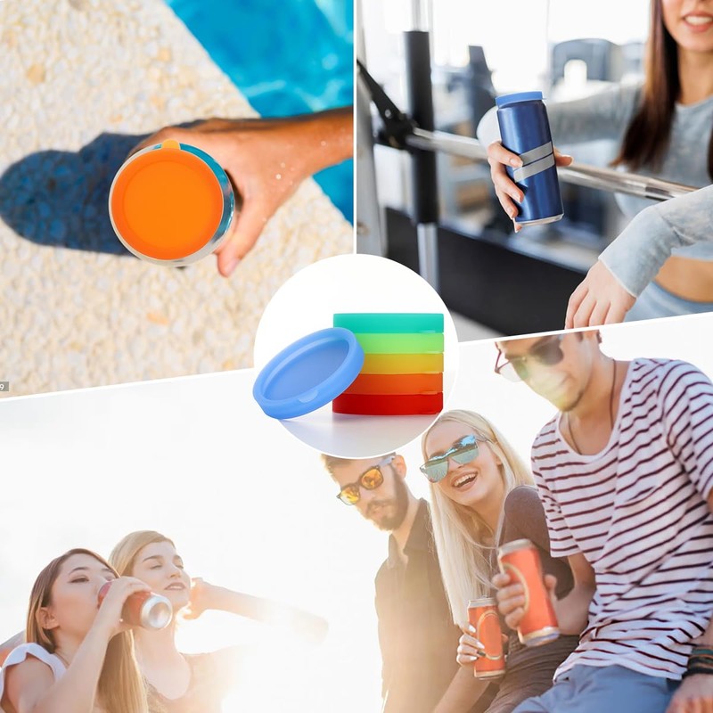 Aieve 6 Pack Soda Can Lids,Silicone Can Covers for Slim