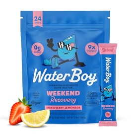 Waterboy - Weekend Recovery, Strawberry Lemonade, Sugar Free Electrolytes Powder Drink Mix - 24ct Hydration Packets