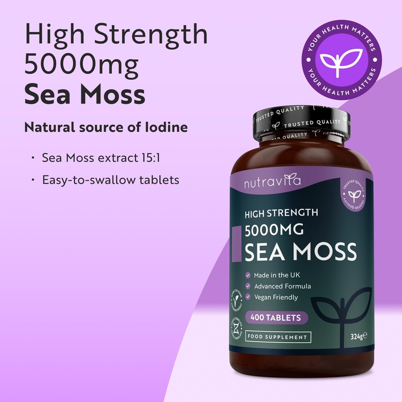 Nutravita 5000mg Sea Moss Tablets - 400 Irish Sea Moss