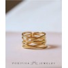 Positiva Jewelry Criss Cross Ring Women - Waterproof Gold Plated