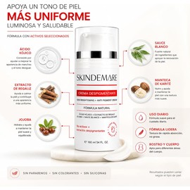 Crema Aclaradora SkinDemare Axilas, Zona Íntima y Entrepiernas Con Arbutina y Ácido Kójico Sin Parabenos 120ml