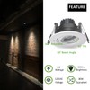 POPANU Canless Recessed Gimbal Downlight Rotatable-Spotlight 5 CCT 3 Inch