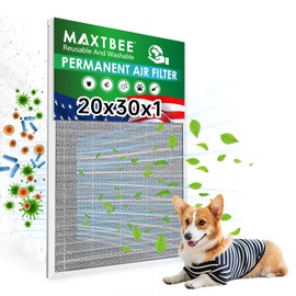 MAXTBEE 20x30x1 Air Filter Electrostatic Filter Reusable Washable HVAC AC Furnace Filter,MERV 8,Lasts a Lifetime, Healthier Home or Office(Actual Size:19.75x29.65x0.8 Inch)