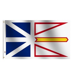 Rhungift Canada Newfoundland and Labrador Flag 2x3Ft Outdoor- Vivid Color Printed Silk Fabric-Canadian Province Flags