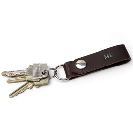 Pack & Smooch Leather Key Fob, Leather Lanyard, Handmade in Germany, dark brown