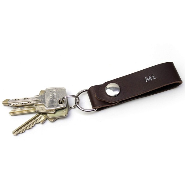 Pack & Smooch Leather Key Fob, Leather Lanyard, Handmade in