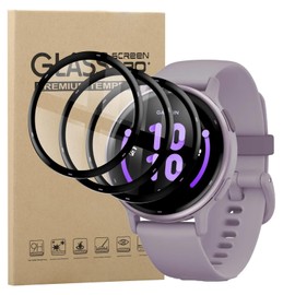 KZIOACSH Screen Protector for Garmin Vivoactive 5, 3 Pack Full Coverage 3D Curved Edge Anti-Scratch Protective Film Flexible PET Anti-Fingerprint Bubble Free Transparent Screen Cover