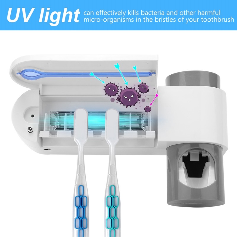 UV Light Cleaning Toothbrush Holder Cleaning Automatic Toothpaste Dispenser